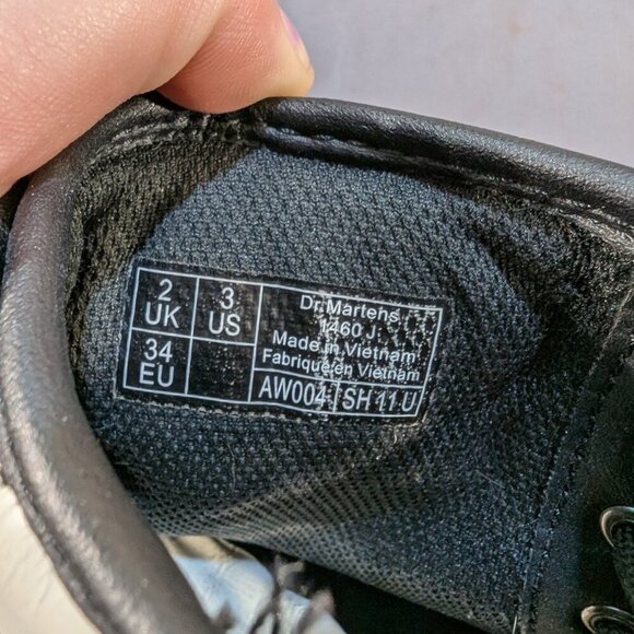 Dr. Martens 1460 J White Leather Combat Boots - Youth Size US 3 - Picture 8 of 9